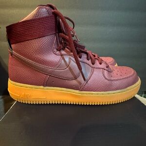 Retro Nike Air Force 1 Burgundy Gummies Bottoms Size 9.
